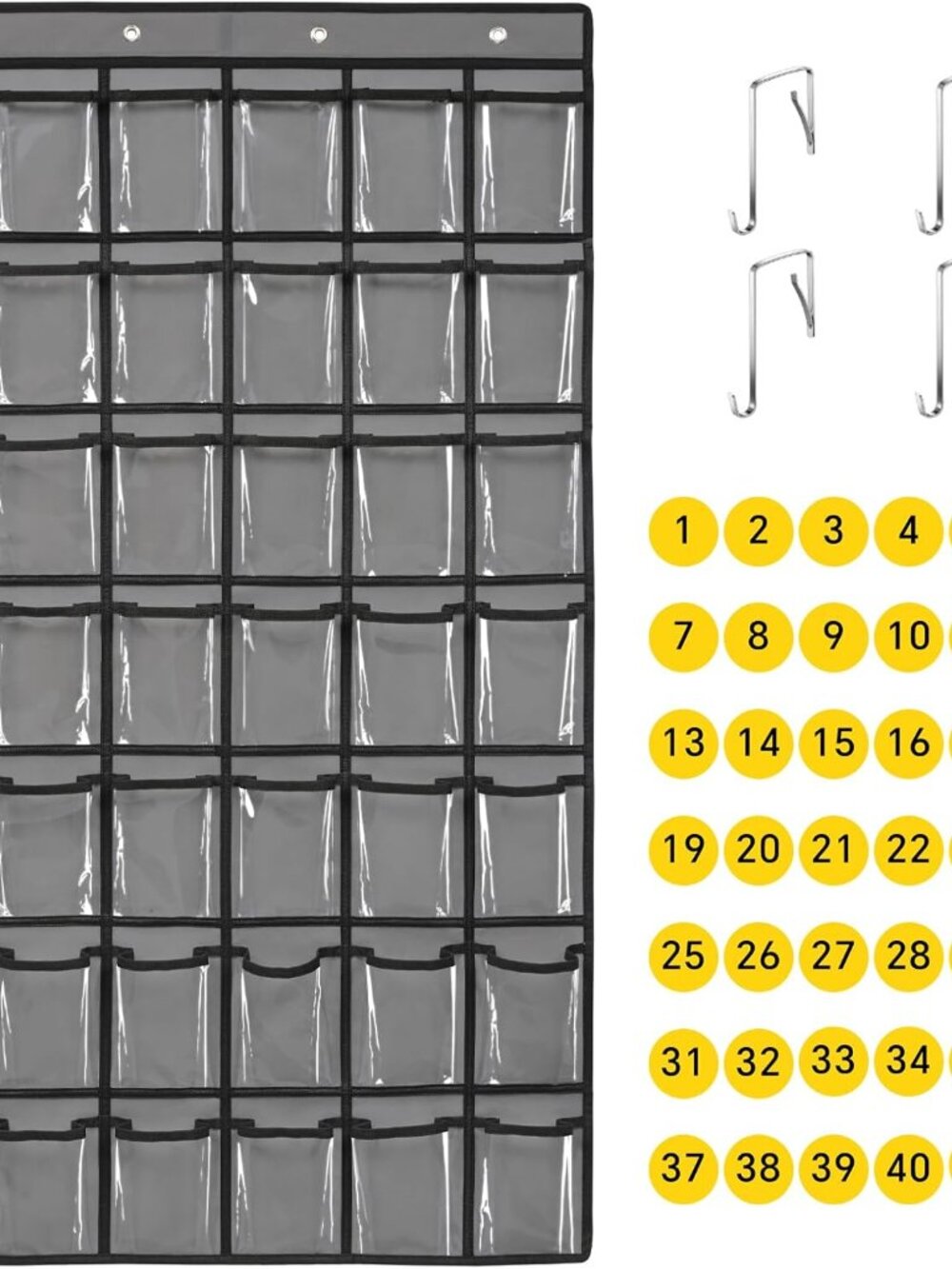 42 Pocket Classroom Pocket Chart for Cell Phones and Calculator,Clear Cellphone
